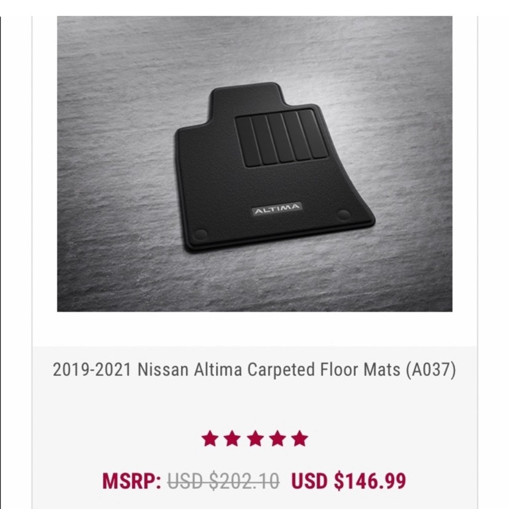 Nissan Altima Carpeted Floor Mat